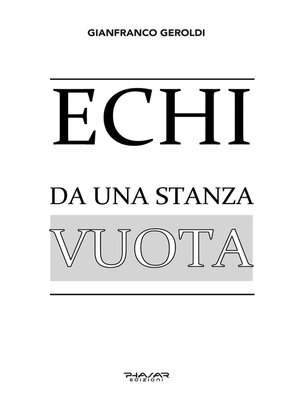 cover image of Echi da una stanza vuota